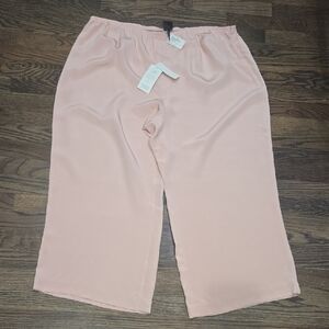 Eileen Fisher Light Pink Wide Leg Silk Crepe De Chine Pants NWT 3x
